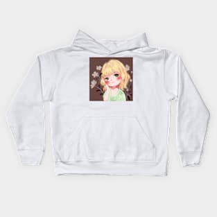 Lovely Blonde Girl Protrait Kids Hoodie